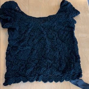 Pins & needles black Lacey short sleeve top
